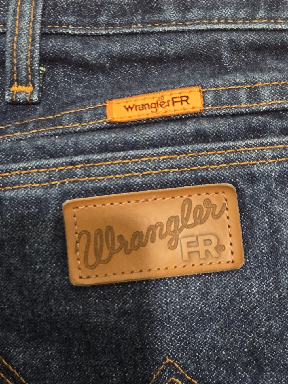 Wrangler FR Men's Dark Blue Denim Work Jeans